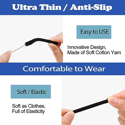 Omnful Upgrade Soft Knitting Cotton Glasses Ear Cushion, Eyeglasses Temple Tips Sleeve Retainer, Anti-Slip Elastic Eyeglasses Ear Grips for Glasses Sunglasses- Eye glasses Ear Cushions (2pairs Purple) - Image 3