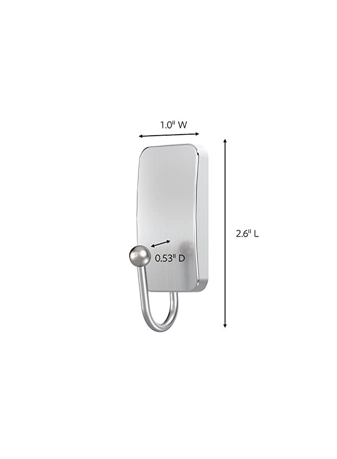 Command Bath Small  Hook, Satin Nickel, support 450gr., Organize and decorate Damage Free, Bath Strips, 1 Hook+2 strips/Pack - Image 4