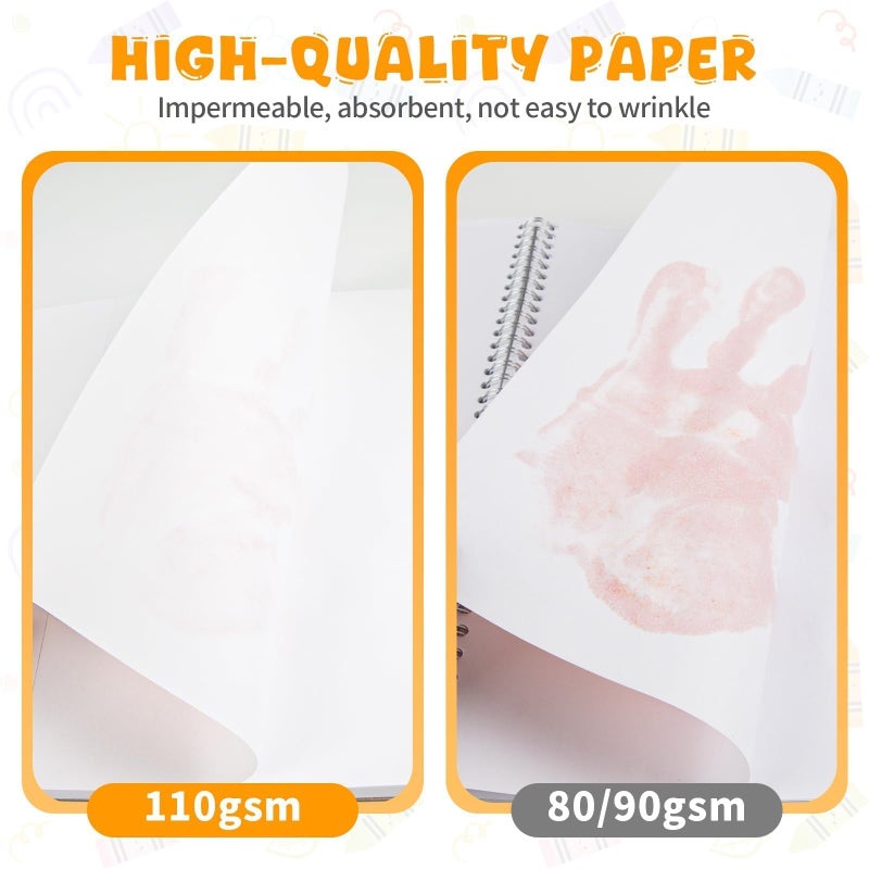 Umriox Drawing Pad for Kids, 9" x 12" Sketch Book, 4-Pack Sketch Pad (50 Sheets Each), 110gsm Acid-Free Drawing Paper, Glue-Bound Art Sketchbook for Kids' Classroom, Travel & School Art Supplies - Image 3