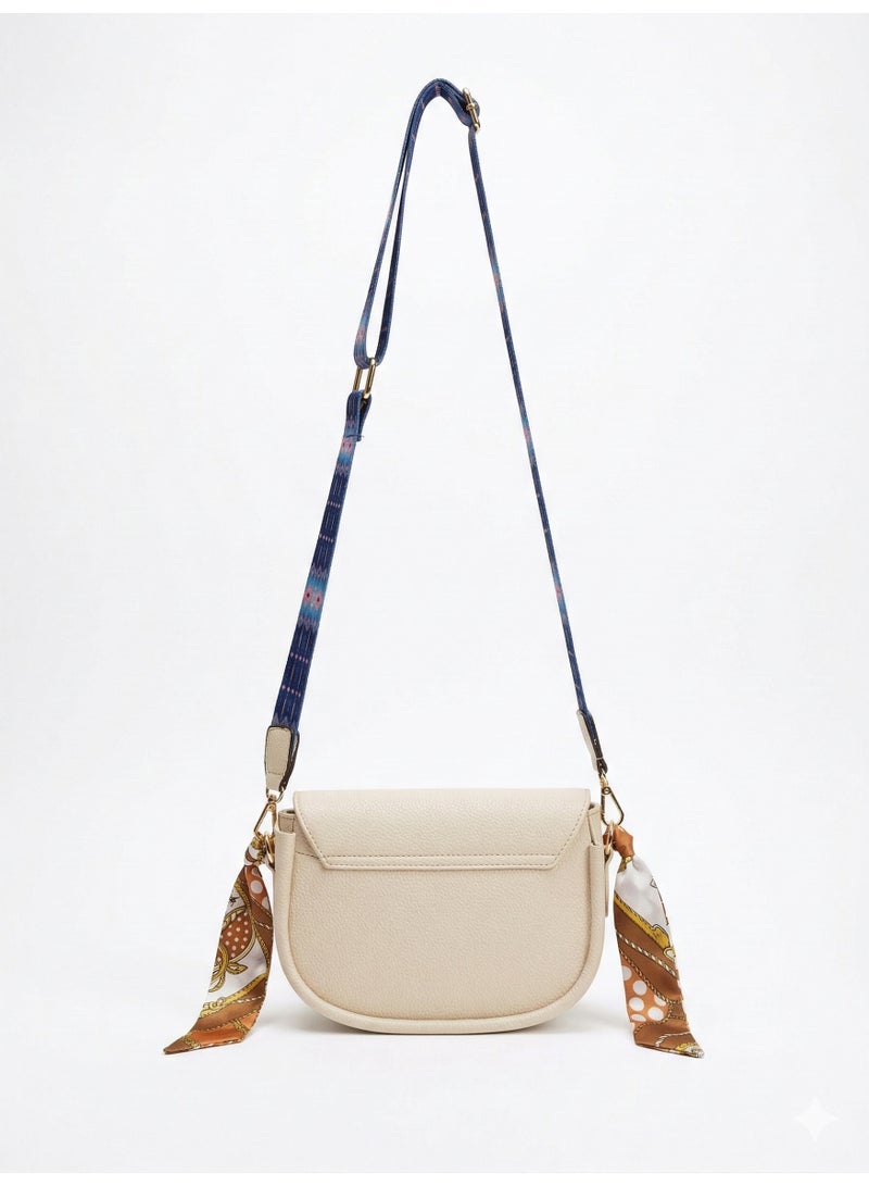 لايف ستيلاش  حقيبة كروس جلد بمشبك مغناطيسي - بيج ZC-1 - Image 2