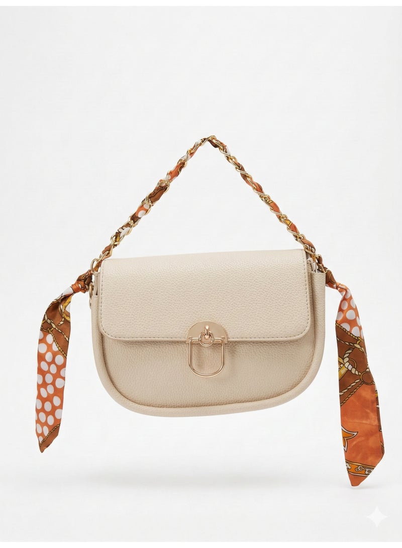 لايف ستيلاش  حقيبة كروس جلد بمشبك مغناطيسي - بيج ZC-1 - Image 3