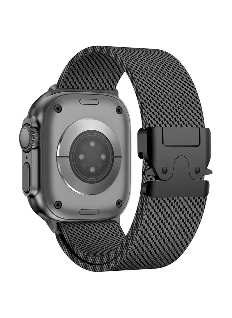 Generic - Milanese Loop Band Compatible with Apple Watch Ultra 2 Band 49mm 46mm 45mm 44mm, Stainless Steel Milanese Loop (2024) Adjustable Strap for iWatch Ultra Series 10 9 8 7 SE 6 5 4 Men Women - Image 1