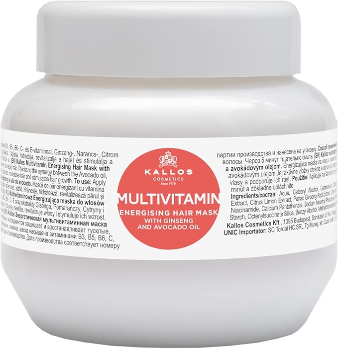 Kallos KJMN Multivitamin Energising Hair Mask with ginseng extract and avocado oil 1000 ml 3381 Fl Oz - Image 1
