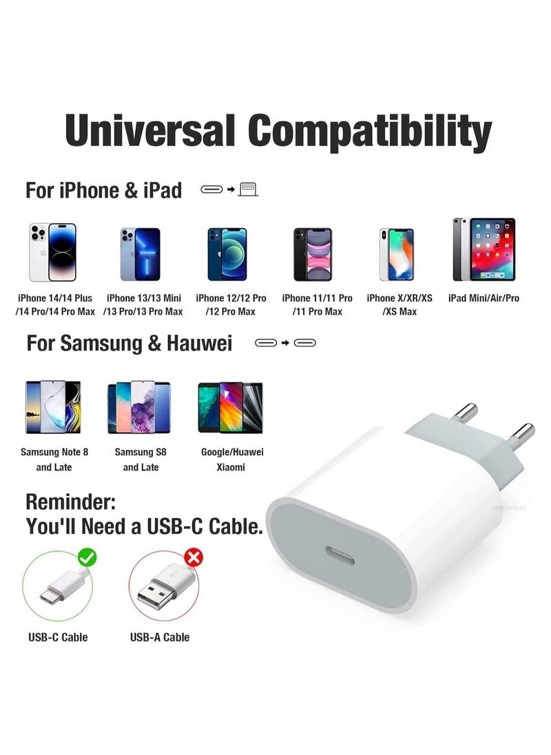 oem - iPhone Fast Charger [Apple MFi Certified]20W USB C Fast Charger Plug and iPhone USB C Fast Charge Cable 2M,iPhone Type C Power Wall Charger Plug Adapter Compatible with iPhone 14 13 12 11 /X/8 /iPad - Image 1