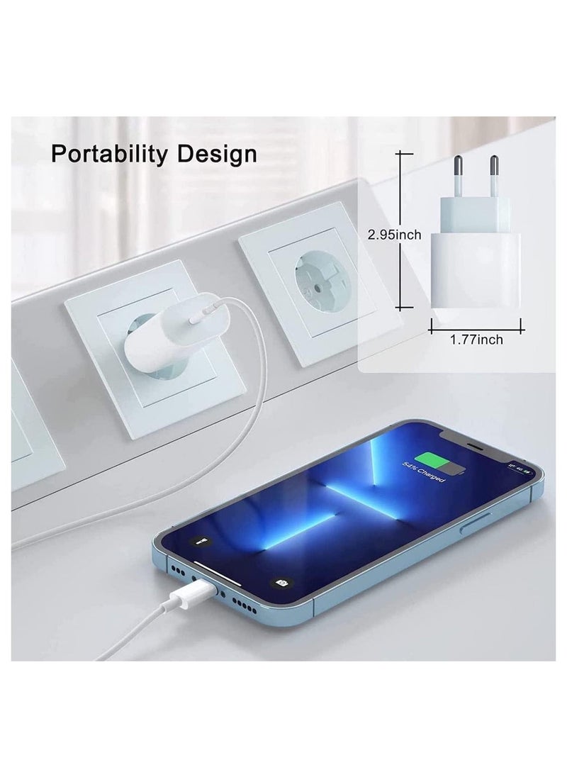 oem - iPhone Fast Charger [Apple MFi Certified]20W USB C Fast Charger Plug and iPhone USB C Fast Charge Cable 2M,iPhone Type C Power Wall Charger Plug Adapter Compatible with iPhone 14 13 12 11 /X/8 /iPad - Image 1