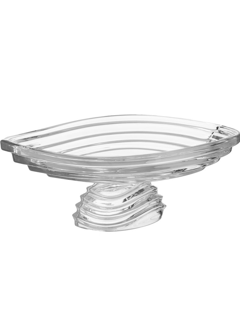 Kaida Turkish crystal serving dish with base for sweets and fruits, multi-use  - Image 1