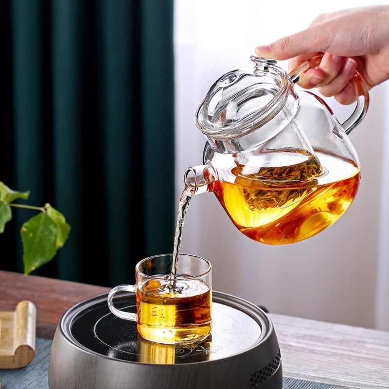 Heat Resistant Glass Teapot With Infuser 750ml Thickened Pot For Loose Leaf Tea Brewing - Image 4