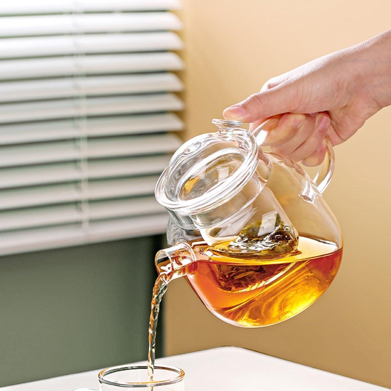 Heat Resistant Glass Teapot With Infuser 750ml Thickened Pot For Loose Leaf Tea Brewing - Image 5