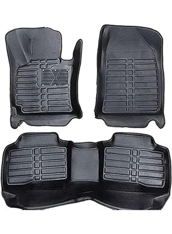 Car Floor Mat 5D – Durable & Easy-to-Clean Compressed Leather – Heavy-Duty 10mm Thickness – 3-Piece Set for Daily Use