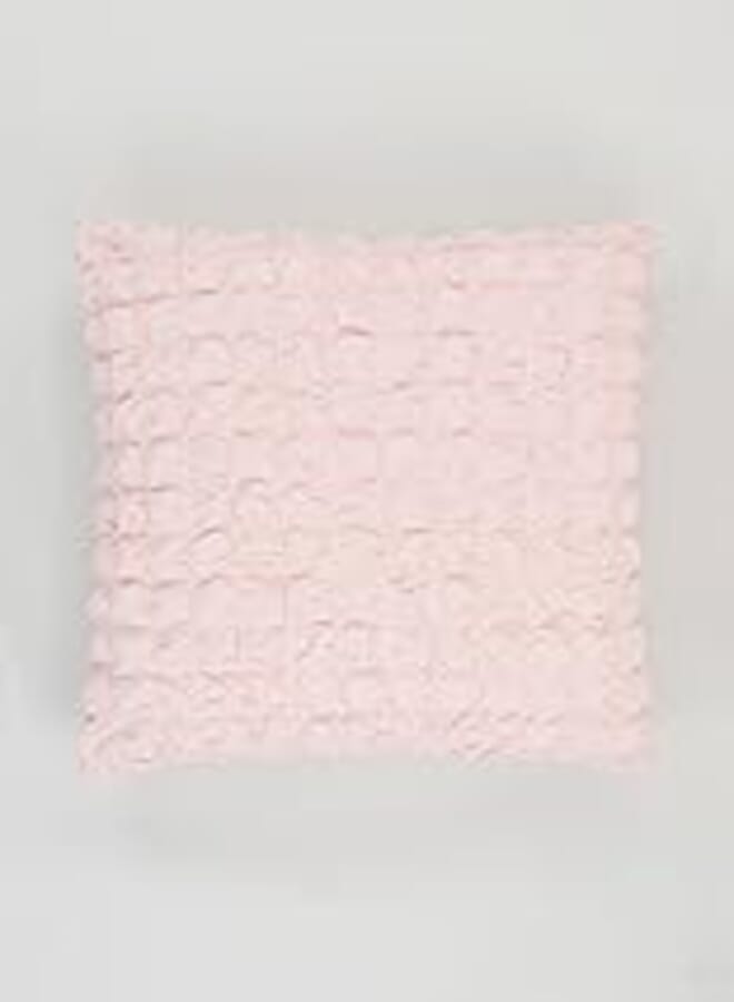 Matalan Seersucker Cushion, 55 cm x 55 cm Size, Pink