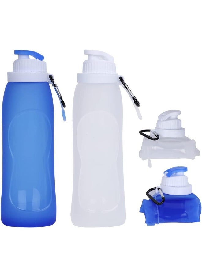 McoMce MCOMCE Collapsible Water Bottles(2 Count), Foldable Water Bottles for Travel & Collapsable Water Bottle with Clip for Backpack, Portable Silicone Water Bottle, Collapse Water Bottles for Travel  - Image 4
