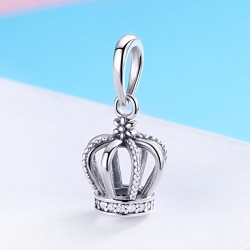 WOSTU My Princess Charms 925 Sterling Silver Queen Crown Dangle Charms for Bracelets Women Charms - Image 5