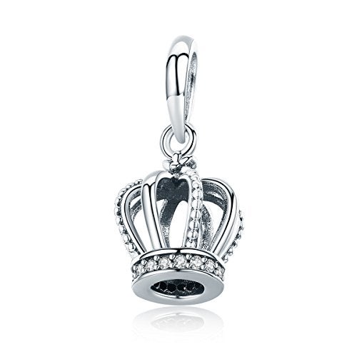 WOSTU My Princess Charms 925 Sterling Silver Queen Crown Dangle Charms for Bracelets Women Charms - Image 1