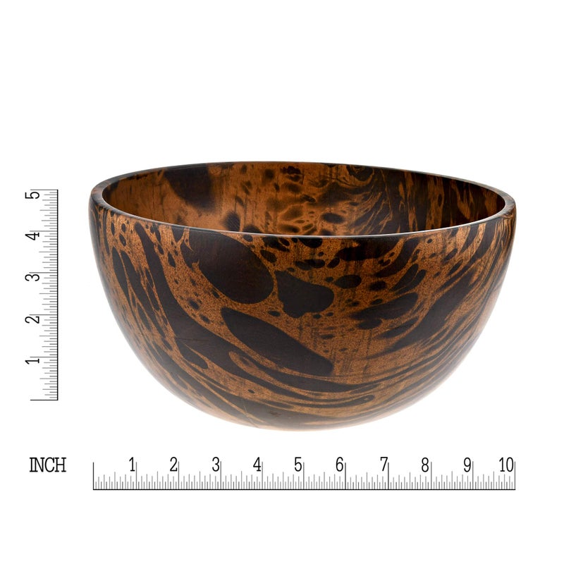 AeraVida Versatile 10 Inches Mango Tree Wood with Dark Stain Kitchen D?cor Serving Bowl | Decorative Wood Serving Bowl | Mango Tree Wood Kitchen Decor | Kitchen Decorative Food Bowl - Image 4