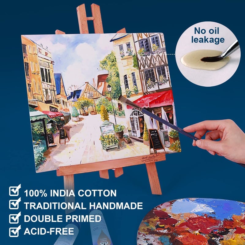 Artkey Canvas Panels 12x16 Inch 12-Pack, 10 oz Primed 100% Cotton Canvases for Painting, White Blank Flat Canvas Board for Oil Acrylics Watercolor Tempera Paints - Image 3