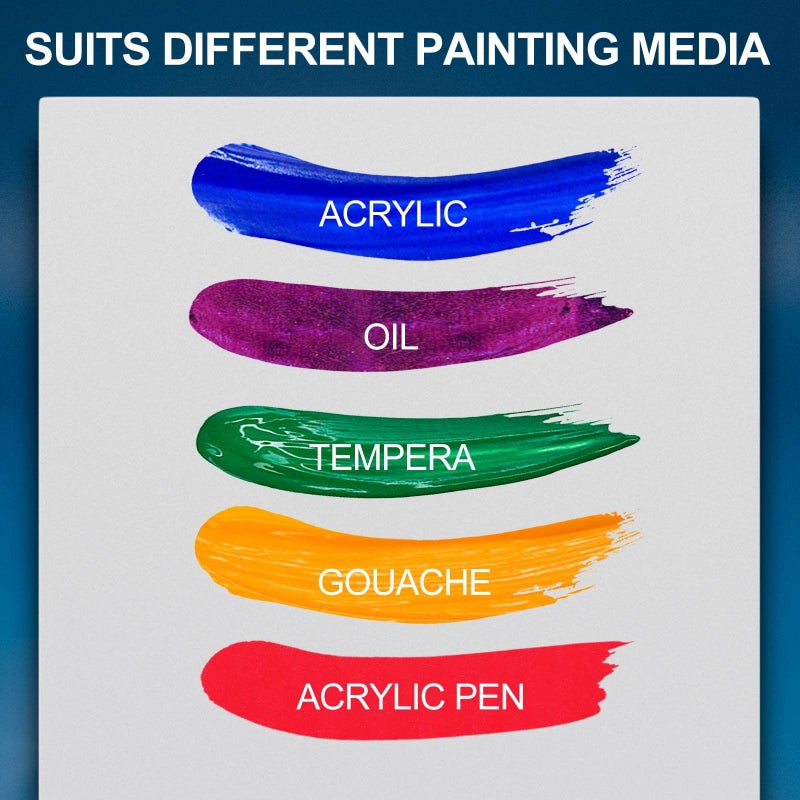 Artkey Canvas Panels 12x16 Inch 12-Pack, 10 oz Primed 100% Cotton Canvases for Painting, White Blank Flat Canvas Board for Oil Acrylics Watercolor Tempera Paints - Image 4