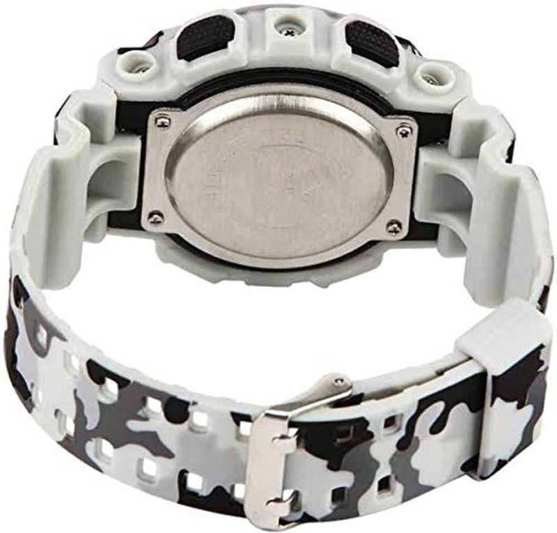 Acnos Polyurethane Premium Brand-A Digital Watch Square Led Shockproof Multi-Functional Automatic Black Dial White Army Strap Waterproof Digital Sports Watch For Men's Kids Watch For Boys-Pack Of 2 - Image 5