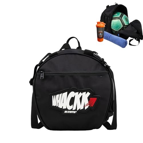 WHACKK Attack Soccer 12L Black Football Equipment Bags|Basketball Volleyball Bags |Adjustable Strap Backpack |Easy Access Pocket Mesh Bottle Holders | Ball Bag |Kitbag |Bag - Image 1
