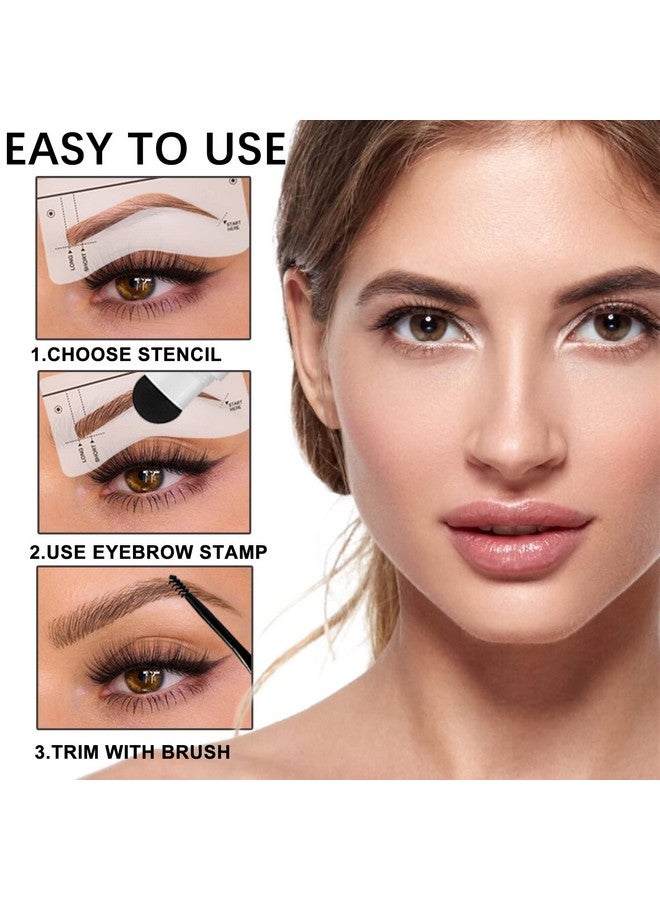 AHNIK Eyebrow Stamp Stencil Kit Brow Stamp With 5Pairs Reusable Eyebrow Stencil Kit Eye Brow Stamping Kit Eyebrow Stamp(Auburn) - Image 4