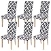 SearchI SearchI Dining Room Chair Covers Slipcovers Set of 6, Spandex Fabric Fit Stretch Removable Washable Short Parsons  - Image 2