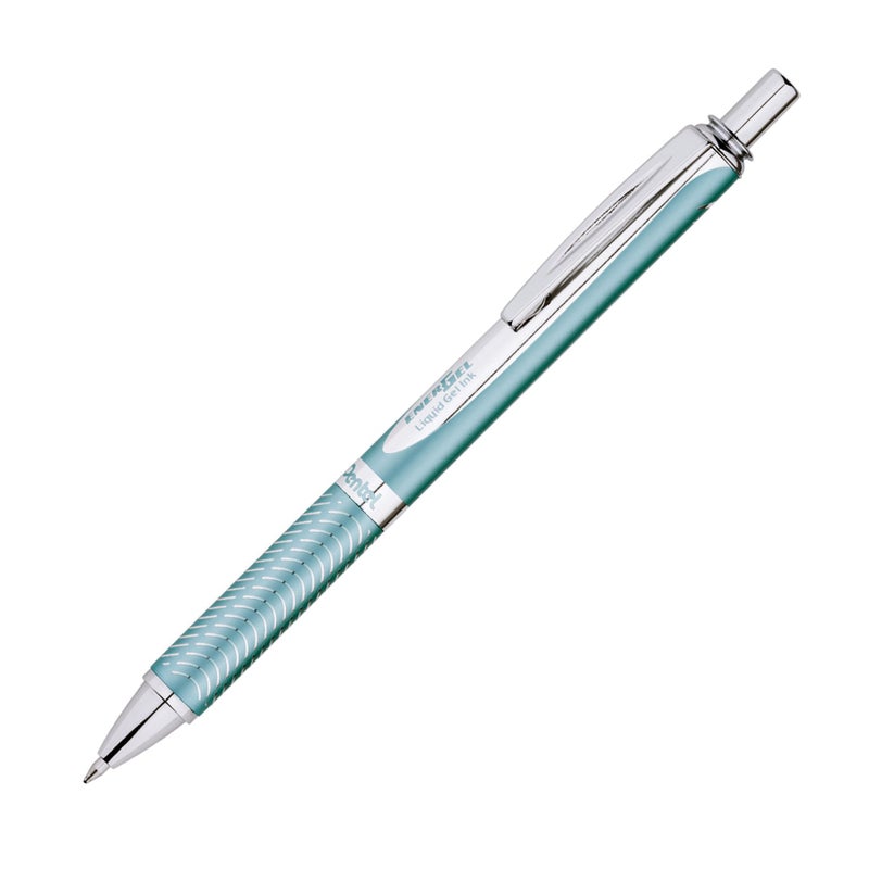 Pentel EnerGel Alloy RT Premium Liquid Gel Pen, (0.7mm), Medium Line, Aquamarine Barrel, Black Ink, 1 Pack (BL407LSBPA) - Image 1