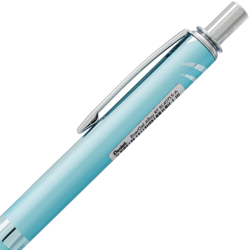 Pentel EnerGel Alloy RT Premium Liquid Gel Pen, (0.7mm), Medium Line, Aquamarine Barrel, Black Ink, 1 Pack (BL407LSBPA) - Image 3