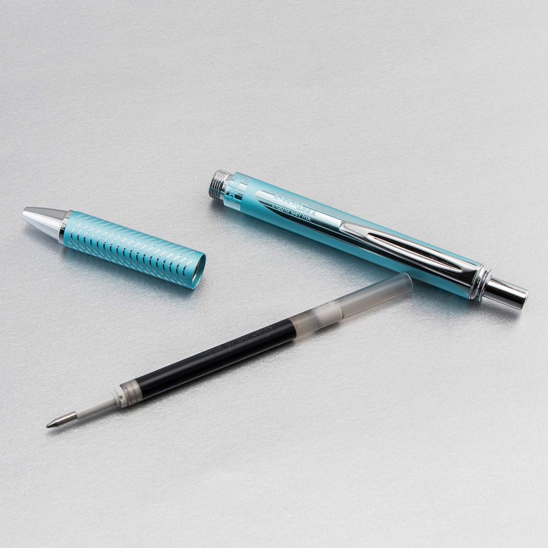 Pentel EnerGel Alloy RT Premium Liquid Gel Pen, (0.7mm), Medium Line, Aquamarine Barrel, Black Ink, 1 Pack (BL407LSBPA) - Image 5