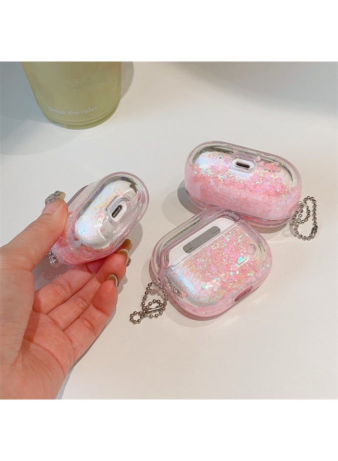 Suitable For Cute Trendy AirPodsPro Earphone Set AirPods3 Transparent TPU Chain Earphone Protective Case-Color:【quicksand Cute Little Beaver Chain】-Applicable Models:Airpods 1/2 Generation - Image 4