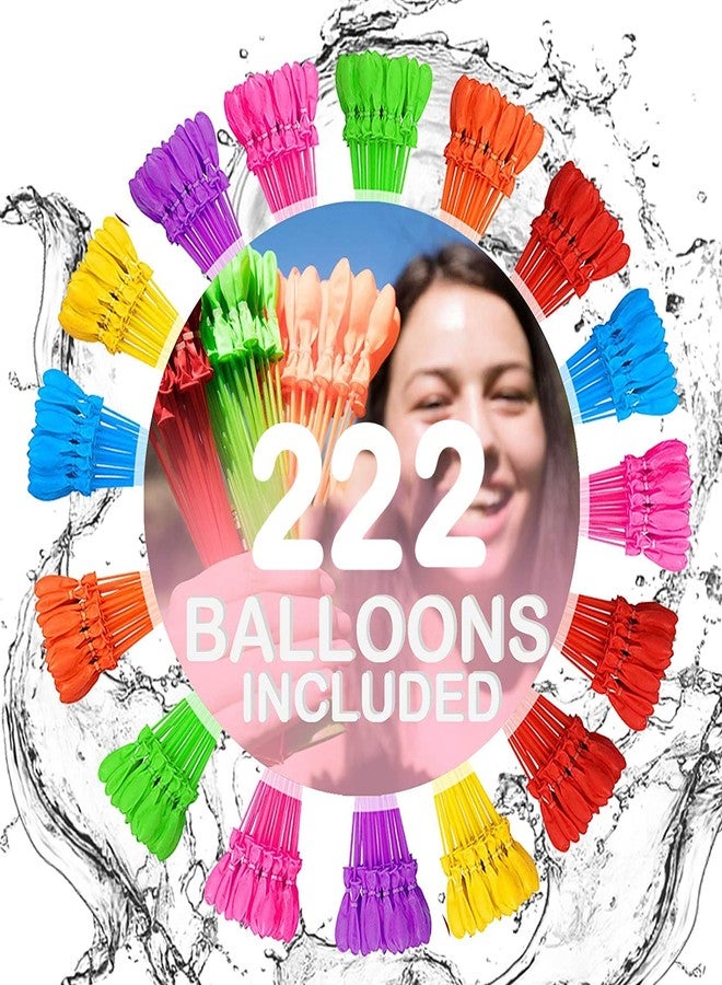 Ascension 6 Bunches of Water Balloons With 222 Self-Sealing Holi Balloon Filling in 60 Seconds Easy Quick Start Splash Party with Kids and Adults (Pack Of 222) - Image 1