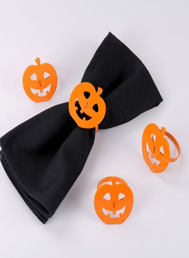 wonlex Halloween Napkin Rings Set of 4, Pumpkin Napkin Ring for Table Setting, Halloween Fall Decorations, Table Decor, Home Decor (Halloween Pumpkin) - Image 1