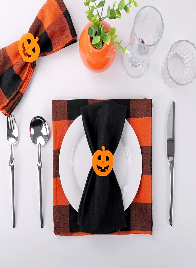 wonlex Halloween Napkin Rings Set of 4, Pumpkin Napkin Ring for Table Setting, Halloween Fall Decorations, Table Decor, Home Decor (Halloween Pumpkin) - Image 4