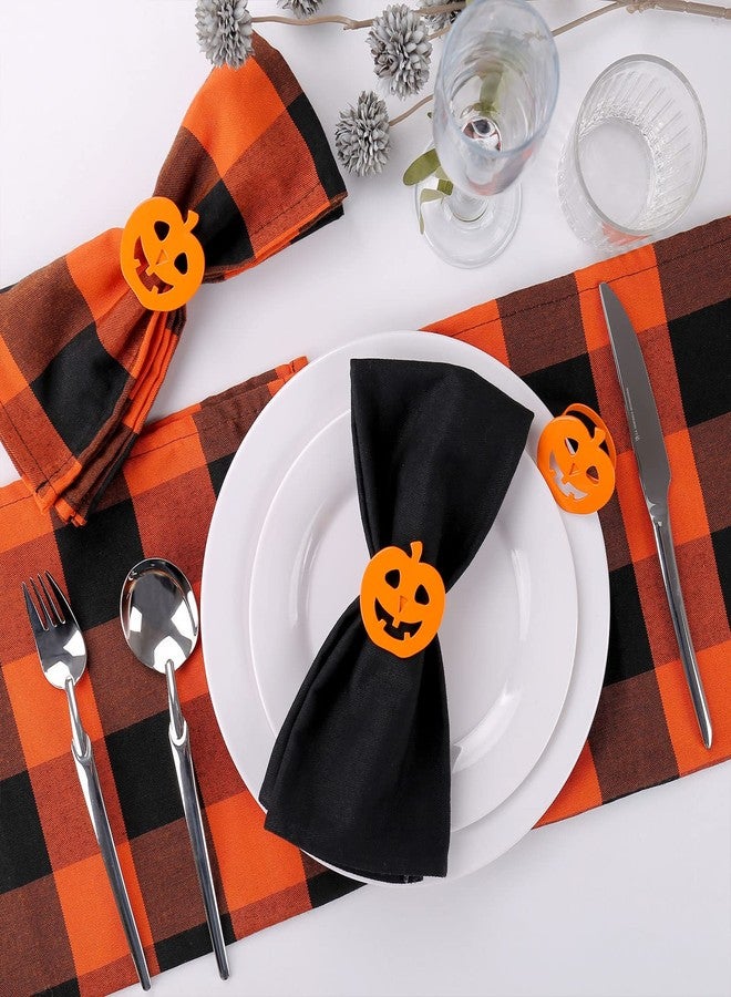wonlex Halloween Napkin Rings Set of 4, Pumpkin Napkin Ring for Table Setting, Halloween Fall Decorations, Table Decor, Home Decor (Halloween Pumpkin) - Image 2