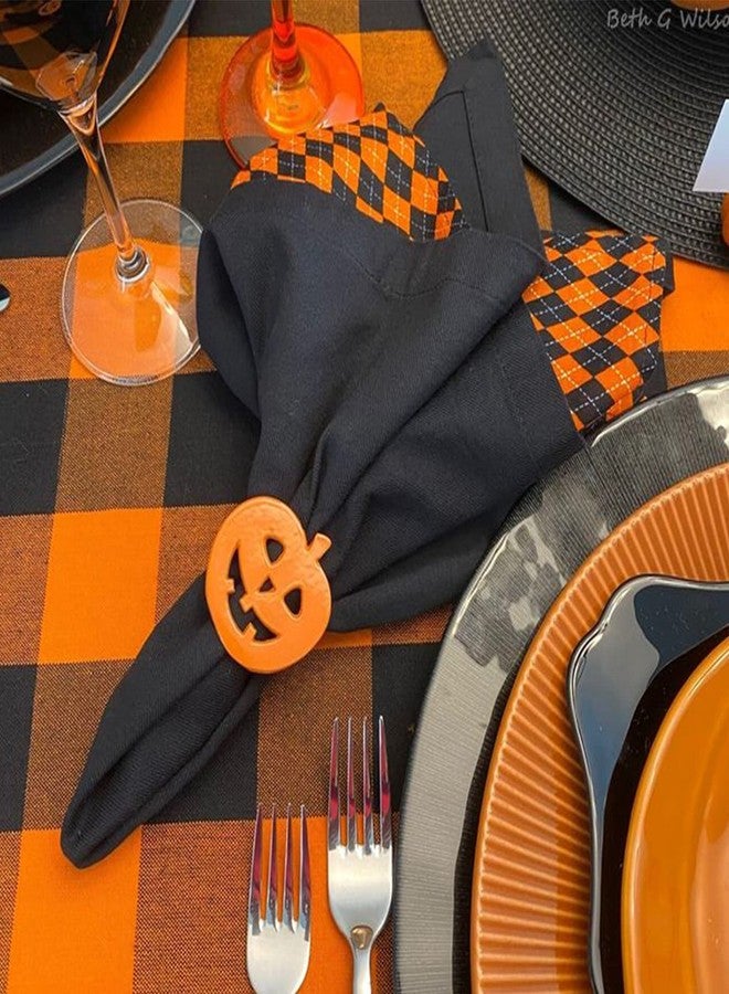 wonlex Halloween Napkin Rings Set of 4, Pumpkin Napkin Ring for Table Setting, Halloween Fall Decorations, Table Decor, Home Decor (Halloween Pumpkin) - Image 3