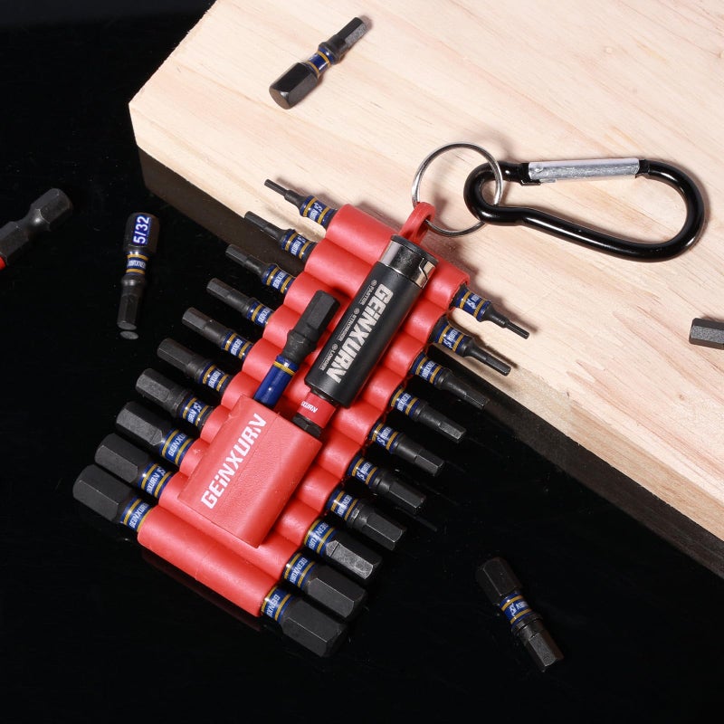 Geinxurn Impact Hex Screwdriver Bits Set,22 Pcs Magnetic Metric S2 Steel Multi Insert Power Bit Tips with Organizer Sleeve and Storage Strip - Image 3