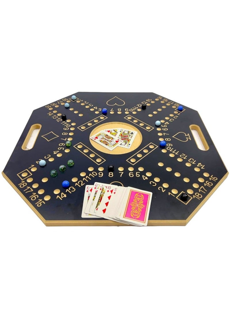 جاكارو Numbered Jackaroo High Quality 4 Player Board  Game And Card Set With 16pcs Marble-45x45 cm - Image 2