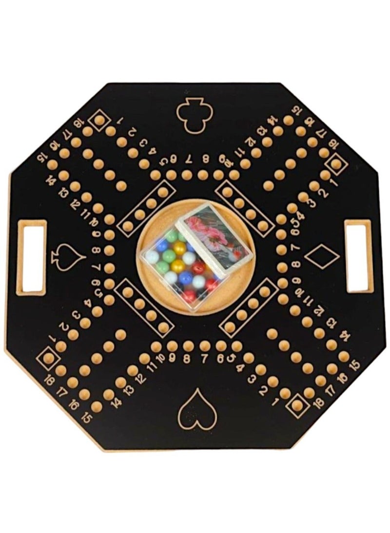 جاكارو Numbered Jackaroo High Quality 4 Player Board  Game And Card Set With 16pcs Marble-45x45 cm - Image 3