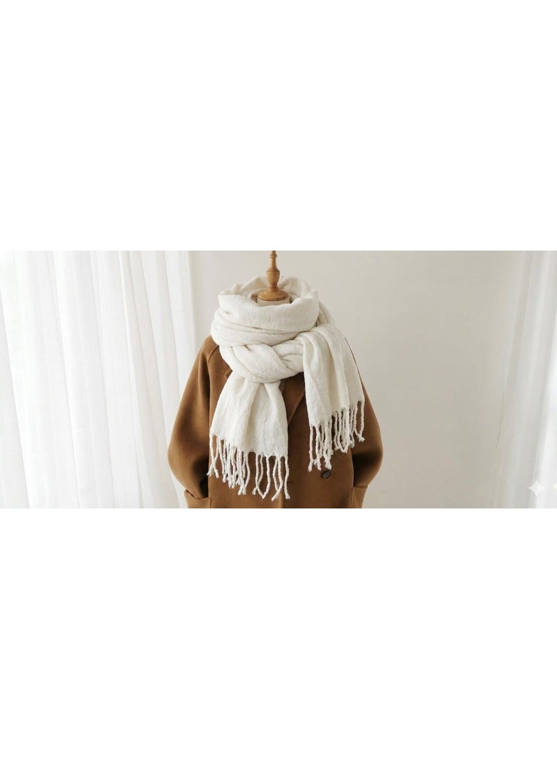 Shein Women’s Snow‑White Winter Scarf – Soft Cashmere‑Like Oversized Shawl for Elegant Warmth - Image 2