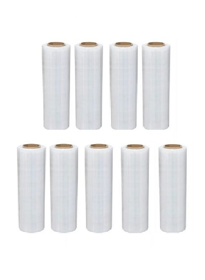 vsell24 9PC Clear Stretch Film Wrap Super Transparent and Durable Stretch Film Wrap for Home and Office Use 1.5KG (400 Core )  - Image 1