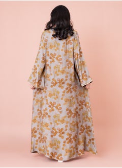 اكسا جلابية عصرية مطرزة IK1029 اصفر  - Image 4