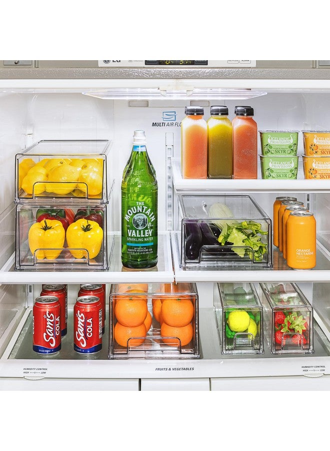 Sorbus Clear Stackable Fridge Drawer Bins - Pull Out Refrigerator Organizer Containers for Kitchen Storage (2 Pack | Medium) - Image 1