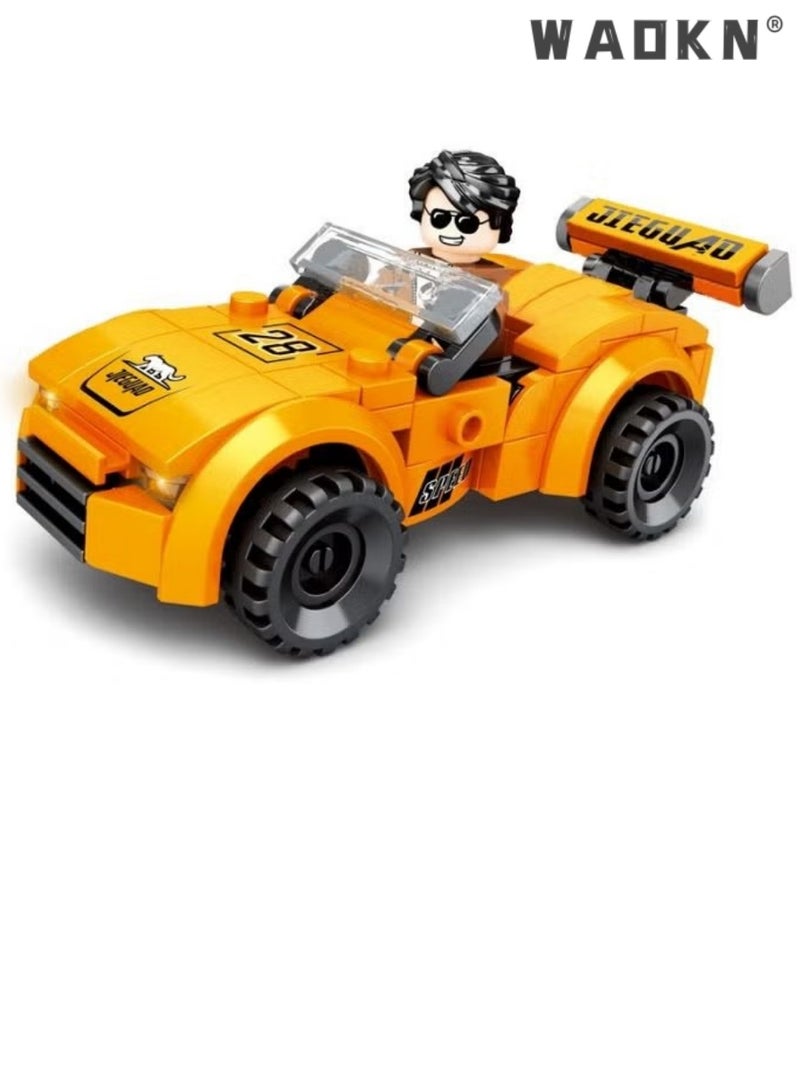 WAOKN New Small Particle Assembled Vehicles Sports Car Model Toys Parent and Child Play Assembled Building Blocks Toys Exercise Kids Spatial Thinking Ability and Hands On Ability