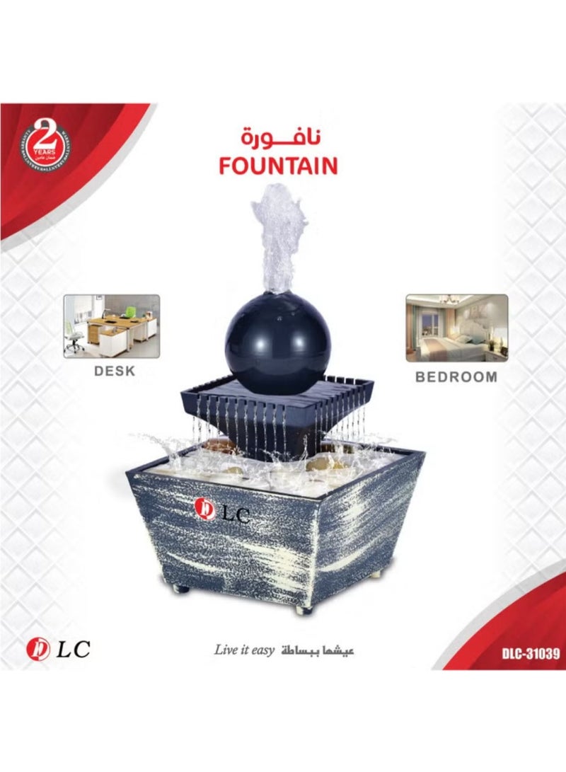 دينكس نافورة سطح الطاولة 3 فولت USB شلال صغير نافورة شلال كرة داخلية للمساحات الداخلية، ميزة مياه للاسترخاء DLC-31039 - Image 1