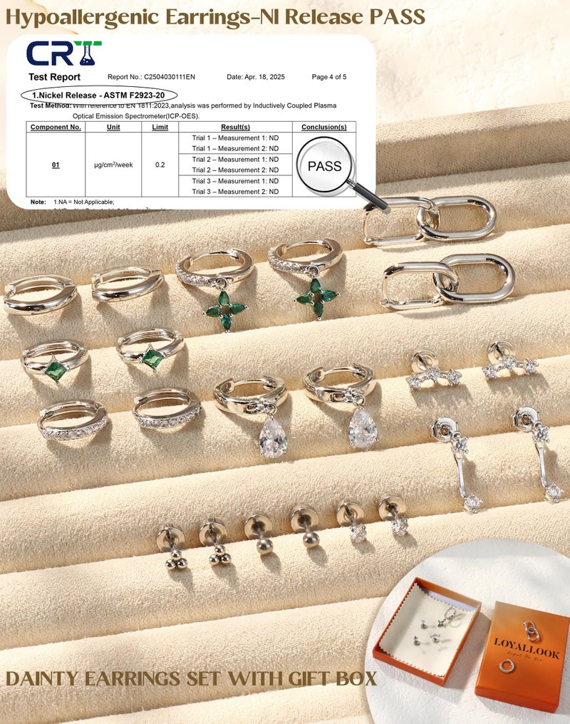 LOYALLOOK 11Pairs Silver Hoop Earrings for Women-Hypoallergenic Surgical Steel Earrings Silver Cartilage Earring Sets for Multiple Piercing Trendy Earring Stacks Flat Back Stud Hoops - Image 5