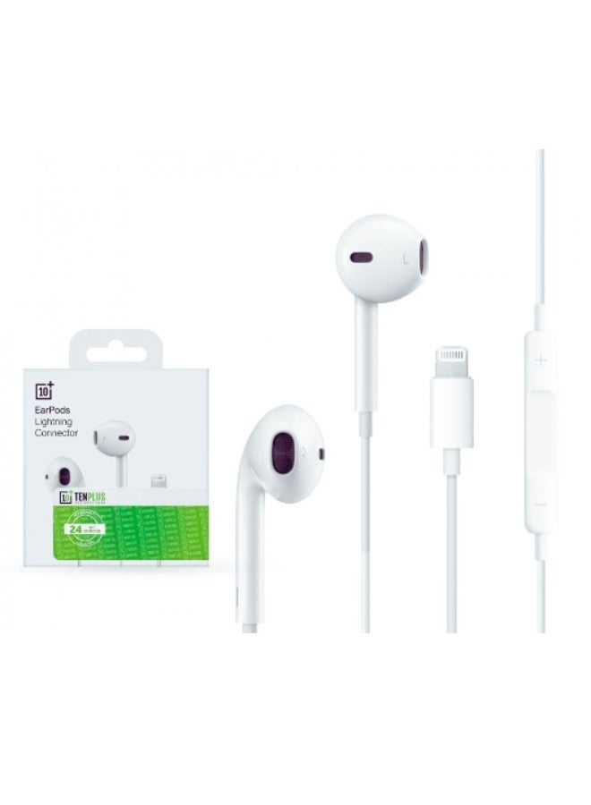 سماعة ايفون ضمان سنتين لايتنينق سلكية من تن بلس  ( سماعات EarPods مع منفذ Lightning )