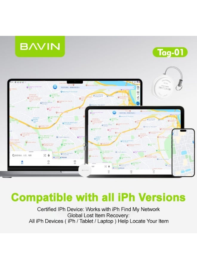Bavin TAG-01 Bluetooth Smart Wireless Tracker for iPhone Users Find My Device, Locate Keys, Pets, Vehicles - Image 5