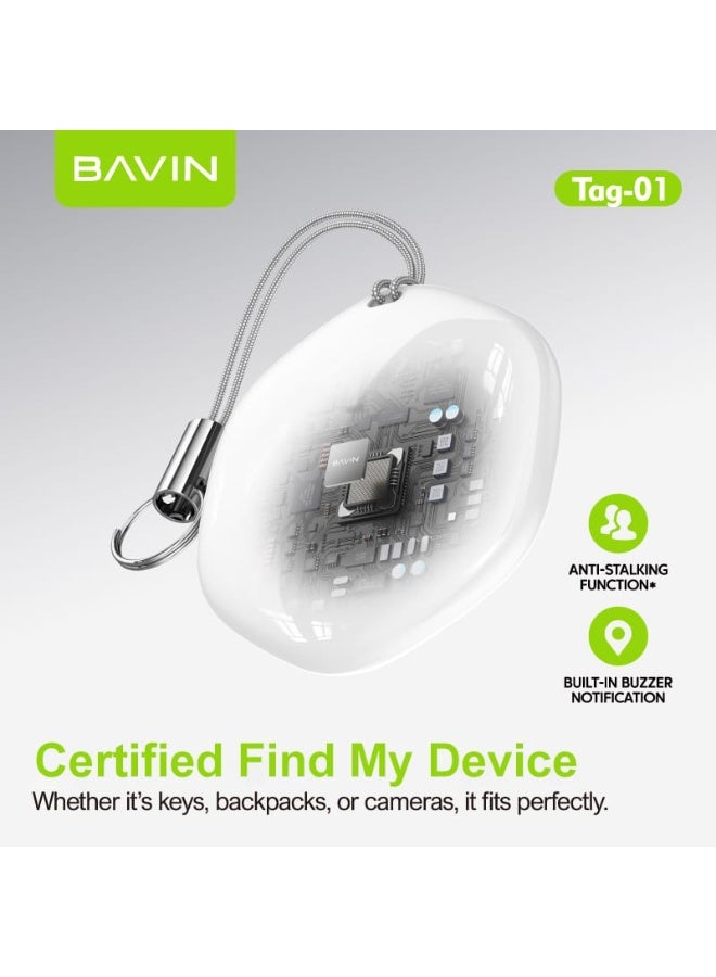 Bavin TAG-01 Bluetooth Smart Wireless Tracker for iPhone Users Find My Device, Locate Keys, Pets, Vehicles - Image 4