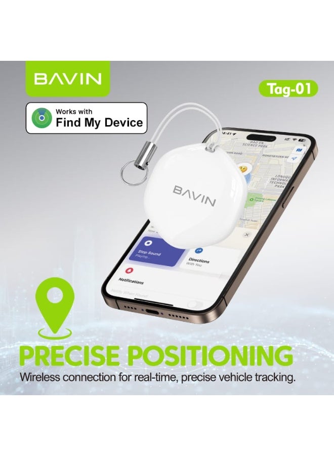 Bavin TAG-01 Bluetooth Smart Wireless Tracker for iPhone Users Find My Device, Locate Keys, Pets, Vehicles - Image 2
