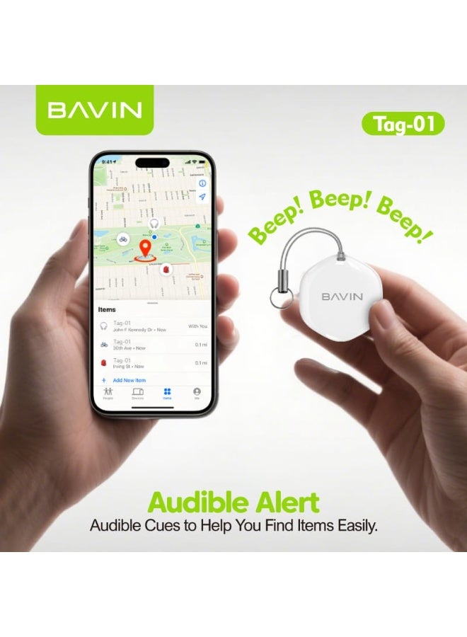 Bavin TAG-01 Bluetooth Smart Wireless Tracker for iPhone Users Find My Device, Locate Keys, Pets, Vehicles - Image 3