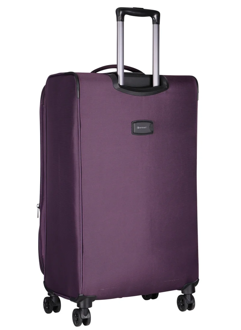 إيمينينت Unisex Soft Travel Bag Large Luggage Trolley Polyester Lightweight Expandable 4 Double Spinner Wheeled Suitcase with 3 Digit TSA lock E765 Purple