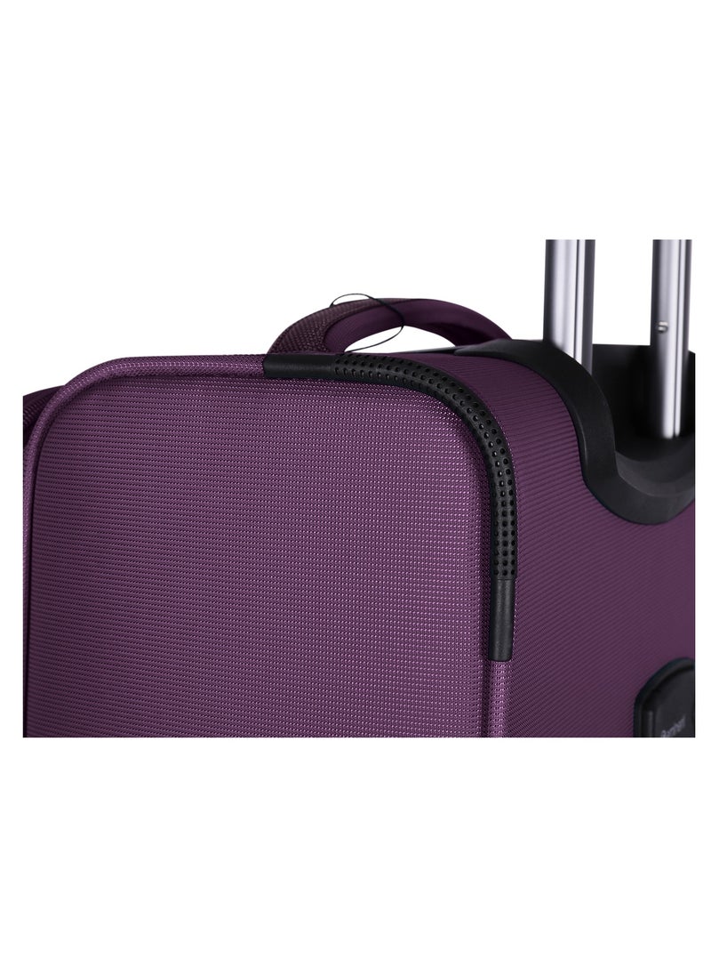 eminent Unisex Soft Travel Bag Large Luggage Trolley Polyester Lightweight Expandable 4 Double Spinner Wheeled Suitcase with 3 Digit TSA lock E765 Purple  - Image 5